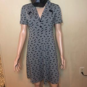Sourpuss grey bat dress Sz SM